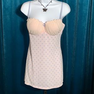Inner self Baby Doll Nightgown polka dot Lavender
